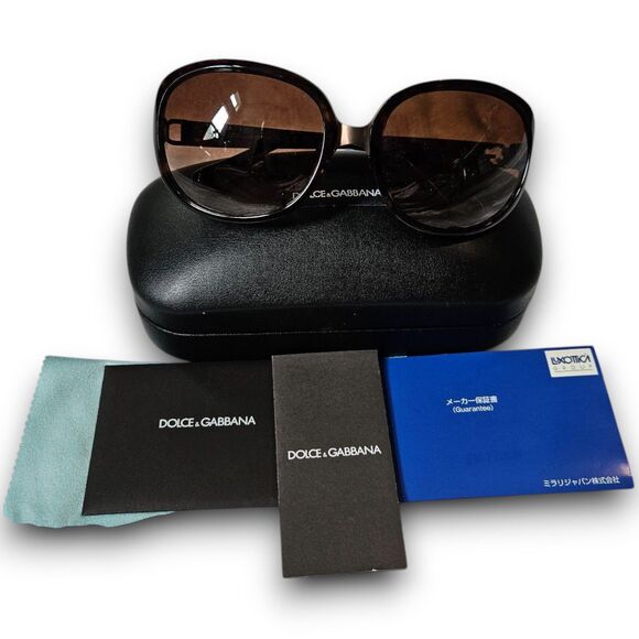 Dolce & Gabbana DG4187PD Brown Oversized Gradient Sunglasses w/ Case VGUC
